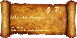 Görbe Poppea névjegykártya